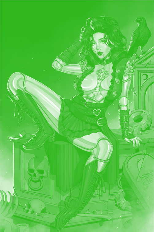 Charlotte and the Clockwork Heart (Cover B Green METAL - Dravacus)